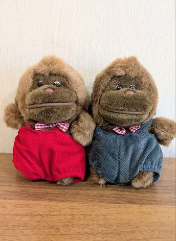 고릴라 페어 봉제 인형 쇼와 레트로 당시 물건