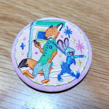 디즈니 자수 캔 배지 2 주토피아