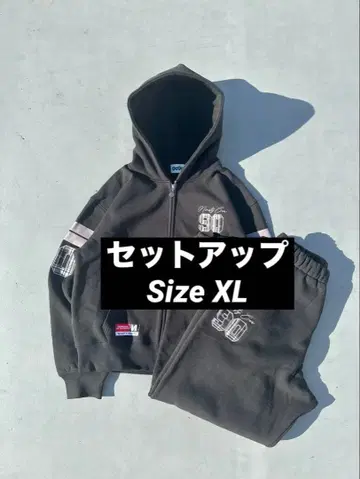 9090 넘버링 체크 집 후디 팬츠