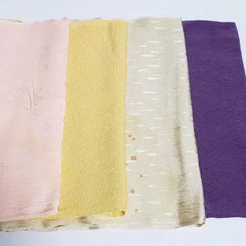 (0728) 오비 장식 천 4점 묶음 판매 기모노 일본 의류 잡화