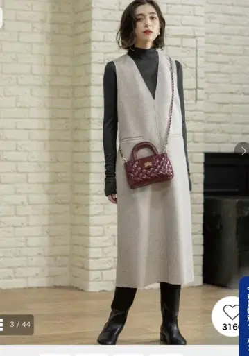 택 포함 새상품 울라이크 멜톤 점퍼 드레스 베이지