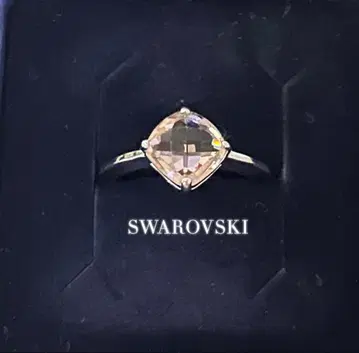 SWAROVSKI 핑크 쿠션컷 반지 14호