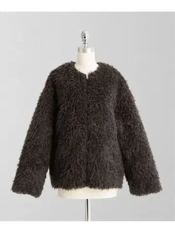 LOEFF 와일드 보아 블루종 브라운 자켓 사이즈 0