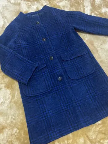 시마다 준코 PART2 체크 보틀넥 코트 체크 무늬 15호