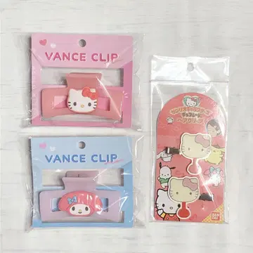산리오 키티 마이멜로디 바나나 클립 & 헤어 클립 3종 세트