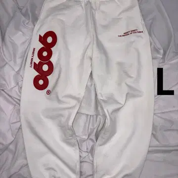9090 girl OG 로고 스웻 팬츠 화이트 L