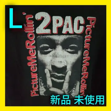 [ 새상품 ] 2pac 래퍼 HIP-HOP 지퍼 후드티 L 블랙
