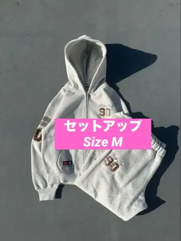 9090 넘버링 체크 집 후디 팬츠