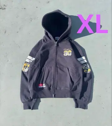 9090 Numbering Check Zip Hoodie