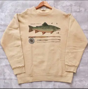 90s MADE IN USA제! 물고기 송어 낚시 맨투맨 트레이닝복