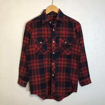 90s 쇼와 레트로 체크 무늬 구제 의류