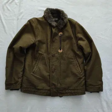 새상품급 BLUE BLUE N-1 덱 자켓 코듀로이 보아 카키