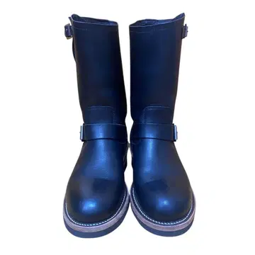 컨디션 최상 호킨스 블랙 가죽 엔지니어 부츠 버클 포함