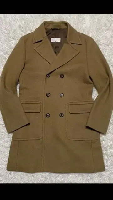 새상품급 매킨토시 철학 더블 체스터 코트 카멜 38 M