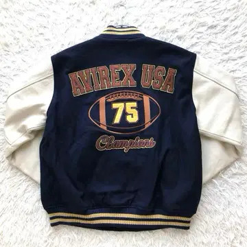 [ 레어 사이즈 L ] 아비렉스 스쿠컴 바시티 자켓 퀼팅