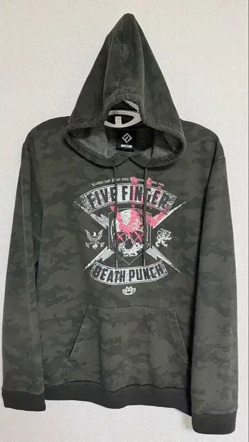 Five Finger Death Punch 카모 패턴 후드티 L