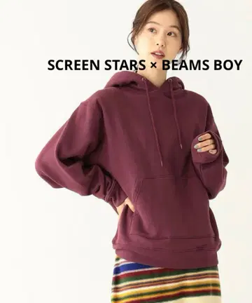 SCREEN STARS x BEAMS BOY / 별주 피그먼트 후드티