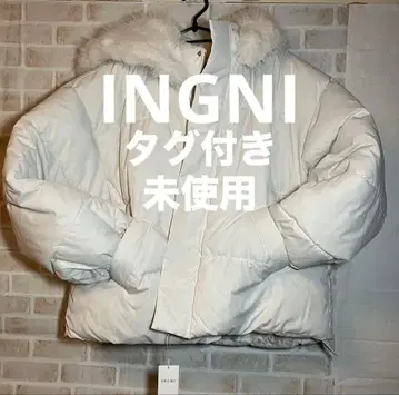 INGNI 화이트 다운 코트 퍼 포함