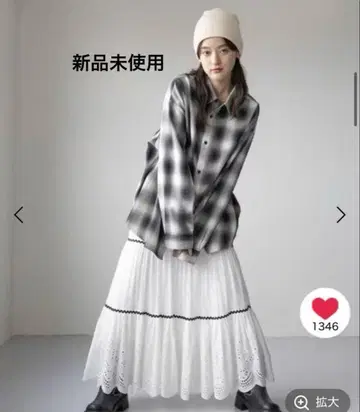 [ 미사용 새상품 ] RAGEBLUE 코튼 레이스 롱 스커트