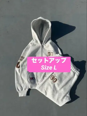 9090 넘버링 체크 집 후디 팬츠