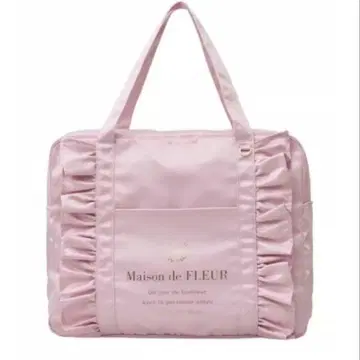 Maison de FLEUR EC 한정판 새틴 프릴 캐리온 백 핑크