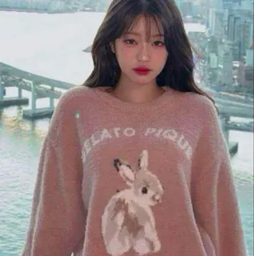 젤라또피케 새상품 토끼 자카드 풀오버 & 롱 팬츠