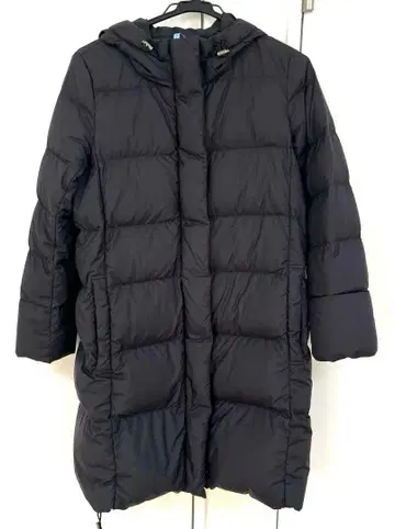 무인양품 후드 부착 블랙 다운 자켓 롱 기장 다운 코트