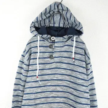 G8755*타미힐피거 보더 무늬 후드티 후디 그레이 S