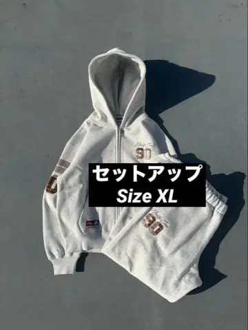 9090 넘버링 체크 집 후디 팬츠