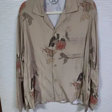 SUNSEA 긴팔 셔츠 동물 프린트 베이지