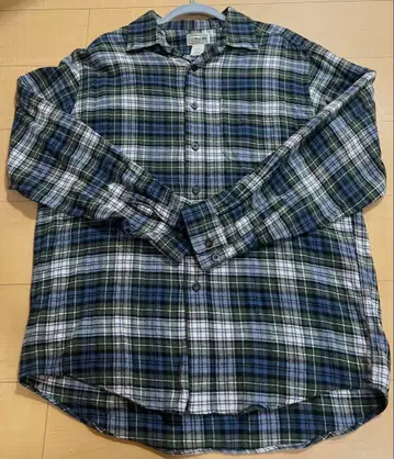 L.L.Bean 남성용 긴팔 체크 플란넬 셔츠 새상품급