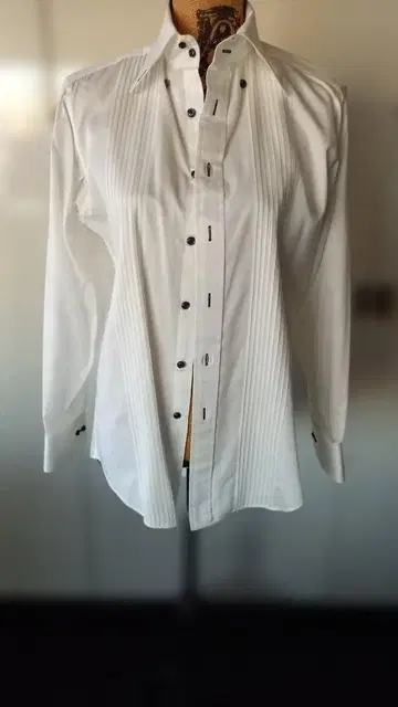 [ RIVESTIRE ] 화이트 플리츠 드레스 셔츠