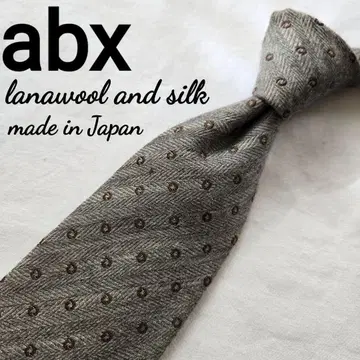 새상품급 abx 넥타이 그레이 라나울 도트 일본제