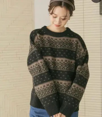 URBAN RESEARCH DOORS 더블 자카드 니트