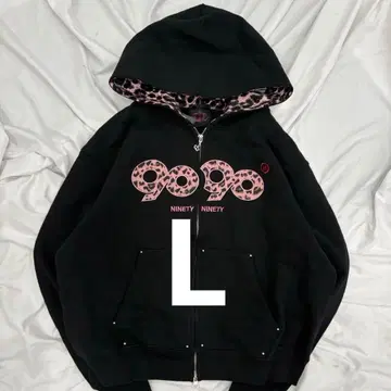 9090 블랙 집업 후드티 size L