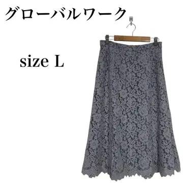 GLOBAL WORK 글로벌 워크 레이스 스커트 라벤더 계열 꽃무늬