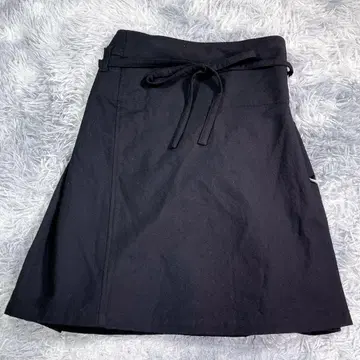 MHL [ 2 ] 랩스커트 블랙 약간 두꺼운 원단 여성용