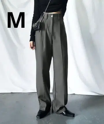 새상품 굵은 벨트 하이웨스트 울 라이크 컬러 턱 슬랙스 남녀 공용