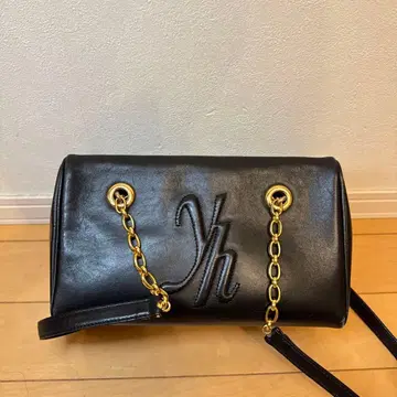 블랙 가죽 숄더백