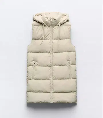 후드 부착 러버 가공 베스트 ZARA 사이즈 S