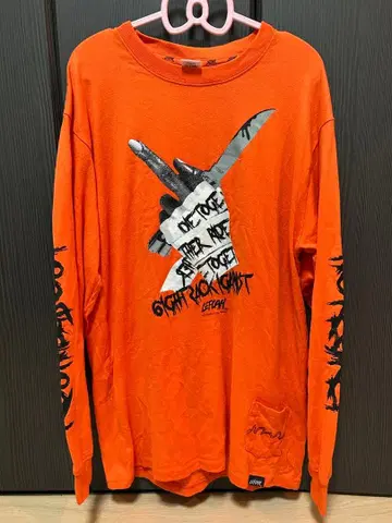 LEFLAH 오렌지 긴팔 티셔츠 M 사이즈