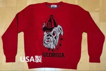 브랜든 USA제 스웨터 니트 빨간색 M 아메카지 칼리지