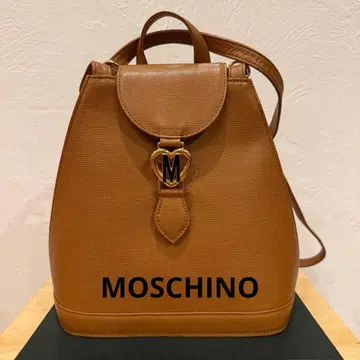 MOSCHINO 모스키노 백팩 하트 가죽 브라운