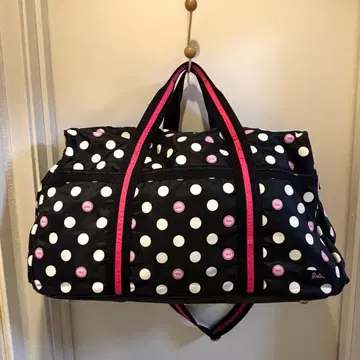 보스턴 백 Barbie 물방울 패턴 블랙 화이트 핑크