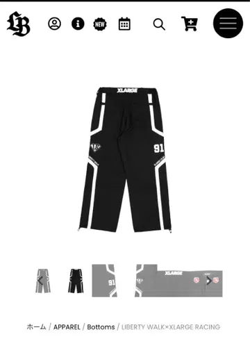 XLARGE x LIBERTY WALK 팬츠 블랙