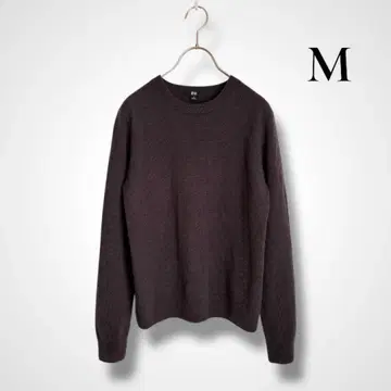 유니클로 캐시미어 100% 니트 스웨터 M 브라운 크루넥