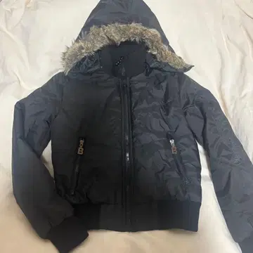 블랙 다운 자켓 퍼 포함 y2k 퍼 다운 펑크 그런지