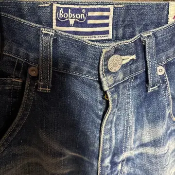 Bobson 데미지 가공 블루 데님