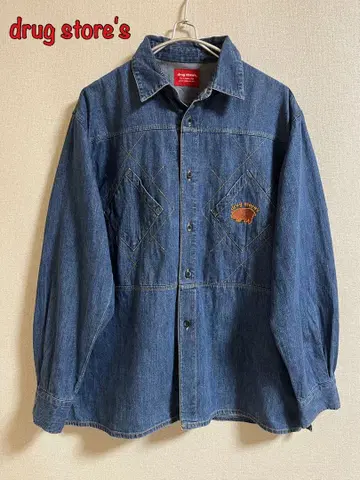 드럭스토어 데님 셔츠 자수