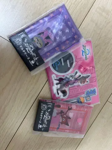 주토피아 제일복권 아크릴 스탠드 멀티 케이스 3점